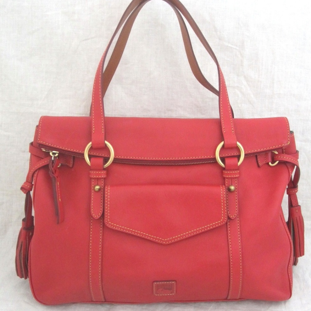 DOONEY & BOURKE red XL Smith Florentine handbag - Picture 1 of 8